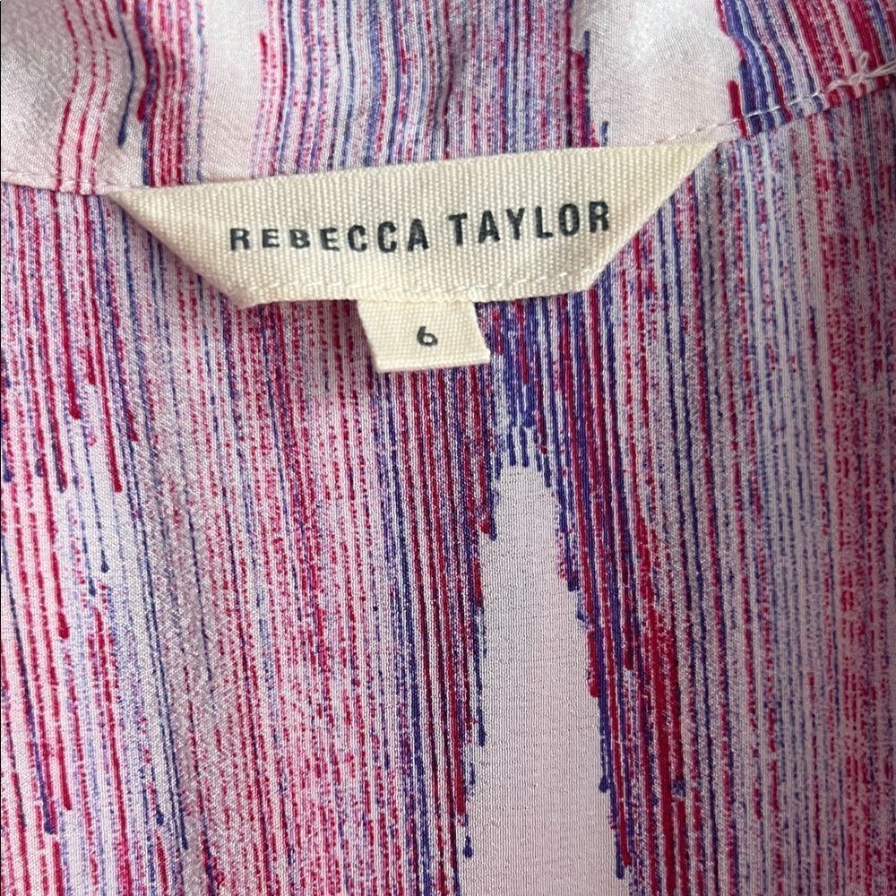 Like New! Rebecca Taylor 100% Silk Dress Ombre Fuchsia Pink in Size 6 - Picture 5 of 12